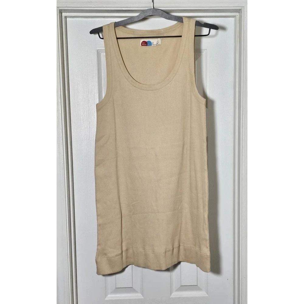 Free People Beach Tracey Mini Ribbed Tank Dress‎ Size Medium Beige